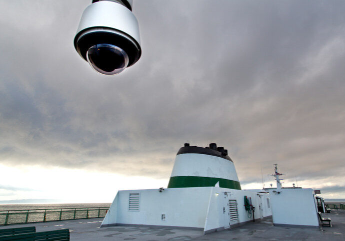 Surveillance camera on a ferry